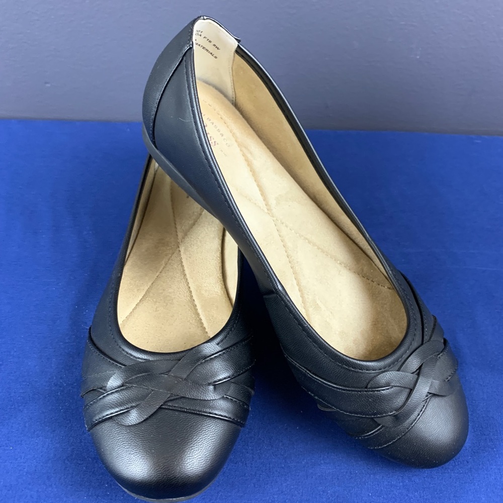 G.H. Bass Matilda Braided Black Flats (8 W)